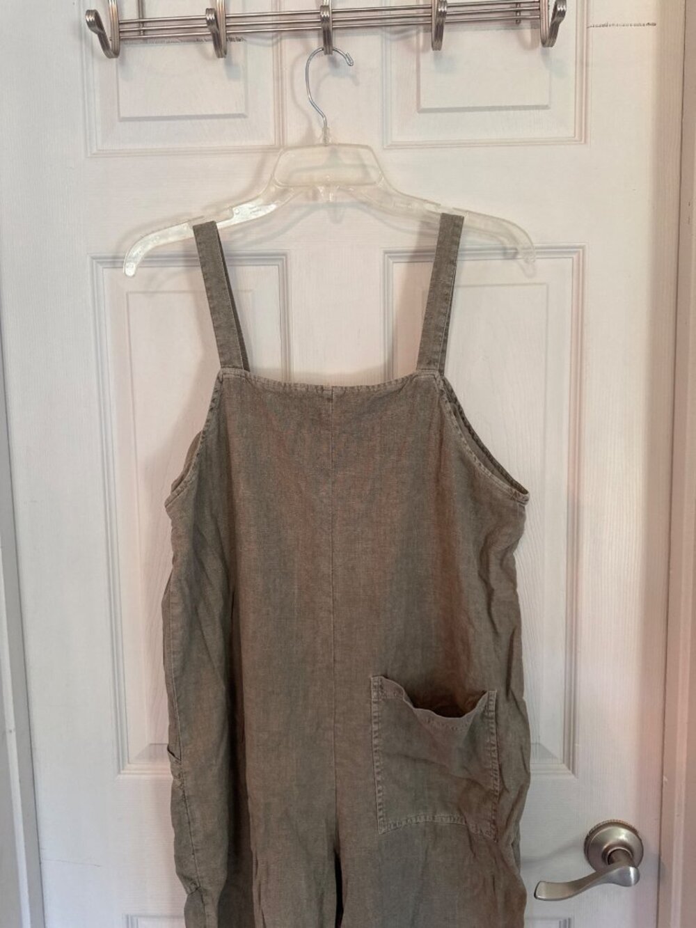 Universal Thread Lagenlook Green Linen Blend Sleeveless Jumpsuit Size Medium - Picture 6 of 9